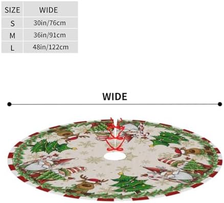 Santa Claus Gnome Christmas Tree Skirt 48" for Xmas Halloween New Year Holiday Party Home Tree Mat Decor Ornaments Decoration - Image 2