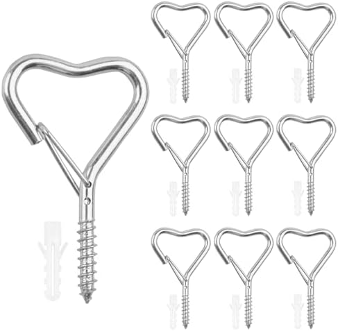 10 Pack Heart Shaped Screw Hooks for Hanging Plants, Ceiling Hooks by BJUTYEU
