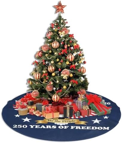 Christmas Tree Skirt, American Flag Xmas Large Tree Mat, New Year Festive Holiday Party Decorations 30" inches - Image 5