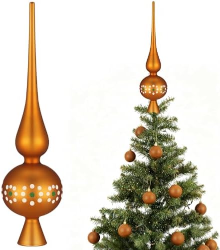 Gejoy Mercury Glass Christmas Finials Tree Topper Mexican Ornaments by Unknown