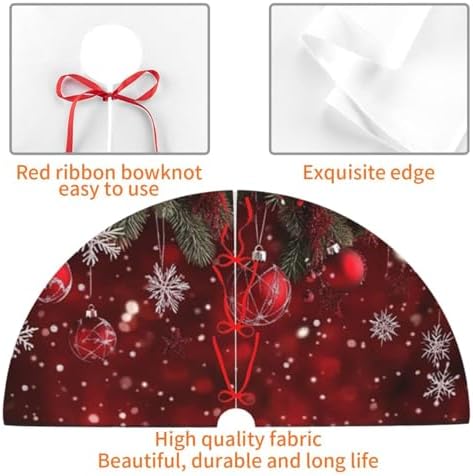 Christmas Tree Skirt Christmas Red Ball Winter 36 Inch for Xmas New Year Nightmare Before Christmas Decorations Lobby Home - Image 3
