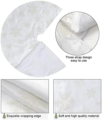 Flash World 36 Inch Large Christmas Tree Skirt Xmas Soft Cover Mat Decor Snowflake Collar Farmhouse Tree Skirt for Holiday Ornaments Party Home Indoor Decorations (Flocking White, 36INCH) - Image 2