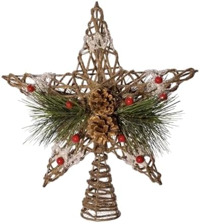 Kurt Adler 11-Inch Natural Star with Pinecones Treetop by KurtSAdler