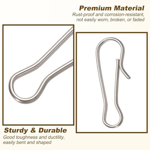 M METERXITY 50 Pack Hook Chandelier Crystal Hooks, 1.18 x 0.35 Inch Connector Clips Pins for Fasten Connecting Crystal DIY, Suncatcher, Chandelier, Ceiling Light Parts [304 Stainless Steel] - Image 2