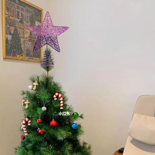 BinaryABC Christmas Tree Topper Star,Glittering Christmas Tree Decoration Ornaments,20cm (Purple Gradient) - Image 3