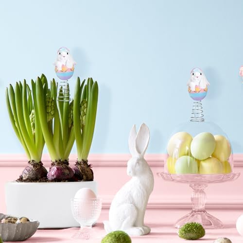 Zomiboo Easter Bunny Miniature Tree Topper Ornaments Easter Tree Topper Decorations 4 Inches Mini Bunny Ornaments for Holiday Spring Trees Party Supplies Home Decor - Image 6
