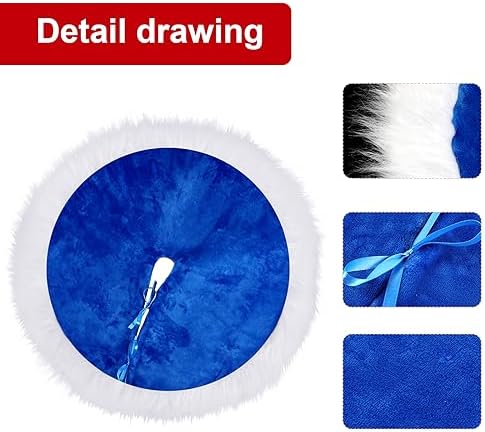 Mudder 39.4 Inch Christmas Tree Skirt,Blue and White - Image 3