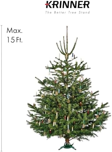 Krinner Christmas Tree Genie Steel - Green Tree Stand - Original Single Cable Operation, Holds up to 15 ft Live Trees - Foot Pedal Setup & Water Reservoir - 4 Stabilizing Feet, German Made - Image 2