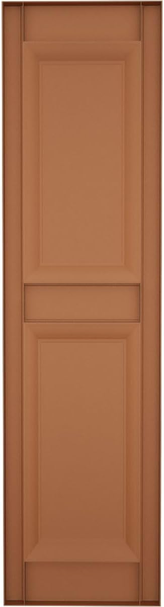 14 3/4"W x 35"H Lifetime Vinyl, Standard Two Equal Panels, Raised Panel Shutters, w/Installation Shutter-Lok's & Matching Screws (Per Pair), Treated Cedar