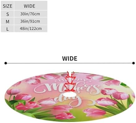 Mother's Day Christmas Tree Skirt 36" for Xmas Halloween New Year Holiday Party Home Tree Mat Decor Ornaments Decoration - Image 2