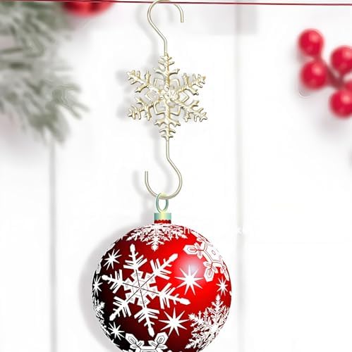Christmas Ornament Hooks Hanger, 20 PCS Gold Snowflake Decorations Christmas Tree Hanging Ornament Hook, Xmas Decoration Hangers Tree Wall Party Home Accessories - Image 5