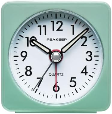 Peakeep Ultra Small, Battery Travel Alarm Clock with Snooze and Light by PEAKEEP