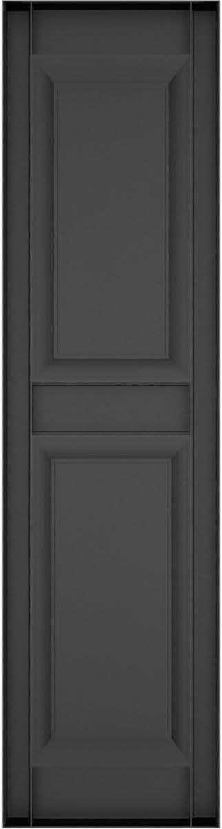 Ekena Millwork Lifetime Vinyl LP2S14X07500BL Standard Two Equal Panel Vinyls, Raised Panel Vinyl Shutters, w/Installation Shutter-Lok's & Matching Screws (Per Pair), 14.75"W x 75"H, Black