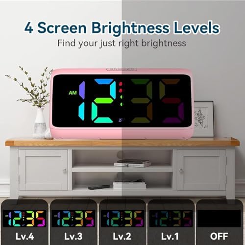 Netzu Loud Alarm Clock for Heavy Sleepers Pink - Image 6