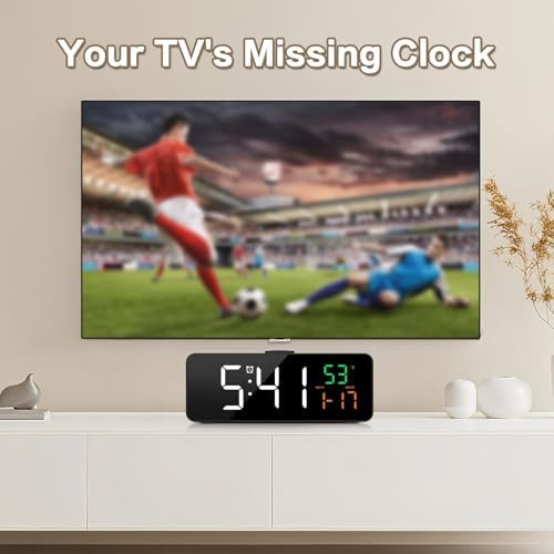 Netzu 3-in-1 Digital Clocks for Living Room, Small & Compact Alarm Clock | Temperature, Date & Time Display, 4 Birghtness, 3 Volumes, Plug-in, for Bedroom, Office - Image 4