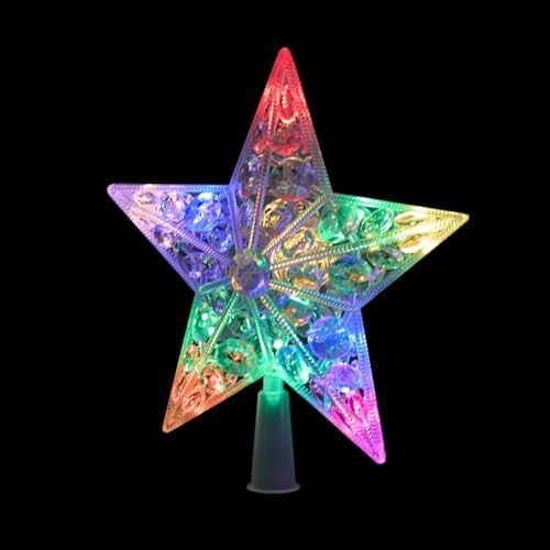 Alpine Corporation 9" H Star Tree Topper with Multi-Color LED Lights, Christmas Decoration - Image 3