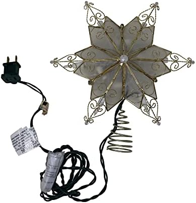 Kurt Adler UL3131 10-Light 6 Pt. Capiz Star Treetop by KurtSAdler