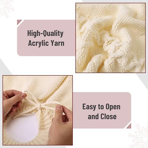 Mr. Pen Christmas Tree Skirt - 48 Inch Knitted Xmas Tree Skirt - Image 2