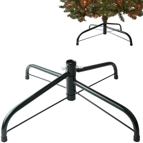 16 Inch Folding Metal Christmas Tree Stand, Green Universal Replacement Xmas Tree Stand Base for Christmas Artificial Tree by Unknown