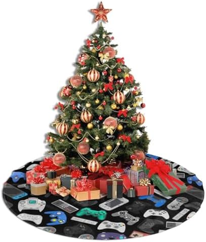 Video Game Controller Background Halloween Christmas Tree Skirt 48 Inch - Image 5