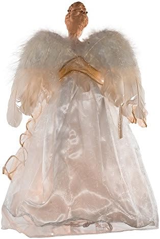 Kurt Adler 16-Inch UL 10 Light Ivory and Gold Angel Treetop - Image 5