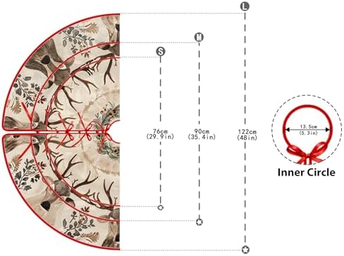 Christmas Reindeer Christmas Tree Skirt 36 Inch by Leo Walker Large Xmas Soft Cover Mat Decor Snowflake Collar Farmhouse Tree Skirt for Holiday Ornaments Party Home Indoor Decorations - Image 3