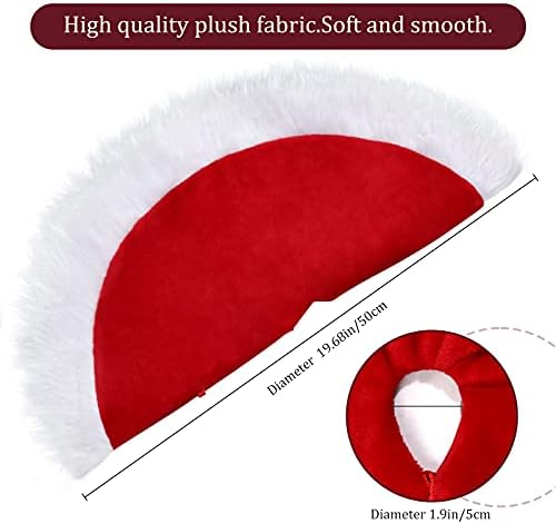 Mudder 19.7 Inch Christmas Tree Skirt,Red and White - Image 2