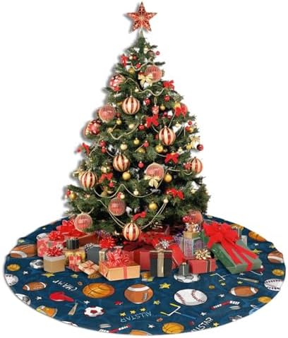 Baseball Football Basketball Sport Theme Christmas Tree Skirt 48 Inch - Image 5