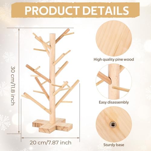 12 Inch Easter Decorations Easter Egg Display Tree Tabletop Decor Vintage Farmhouse Ornament Stand Holder Artificial Rustic Tree for Home Party Wedding Holiday Spring Summer Retro Centerpiece Decor - Image 3