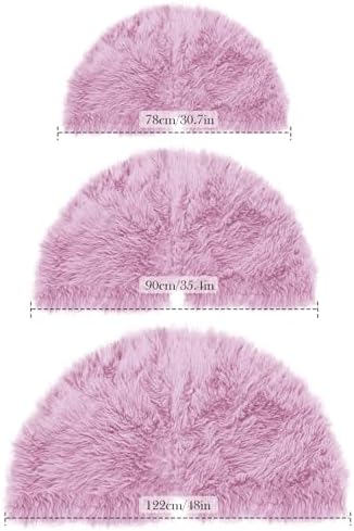 30 Inch Christmas Tree Skirt - Fluffy Faux Fur Pink Tree Skirt, Pink Plush Xmas Holiday Decor for Parties, Small Round Tree Skirt - Image 4