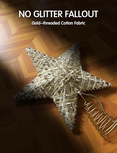 Christmas Tree Topper, Gold 9“ RGB Color Change Lighted Christmas Tree Star Topper, App Remote Control DIY Scene Mode Timer Dimmable, USB Xmas Topper for Christmas Tree Holiday Party Gift Decorations - Image 6