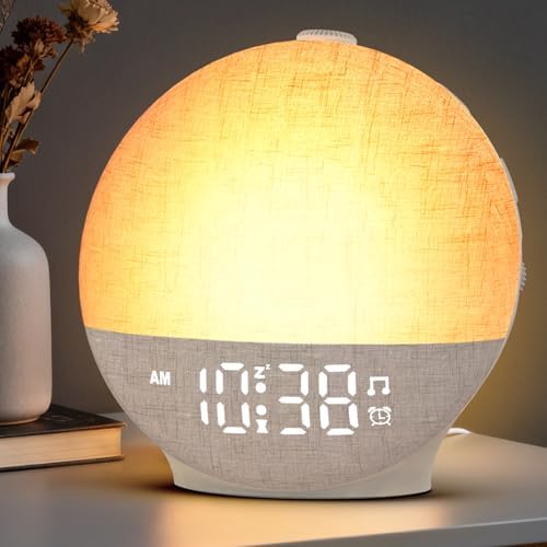 Sunrise Alarm Clock White Noise Machine, Sunset Simulation, 30 Sleep Sounds by Te-Rich