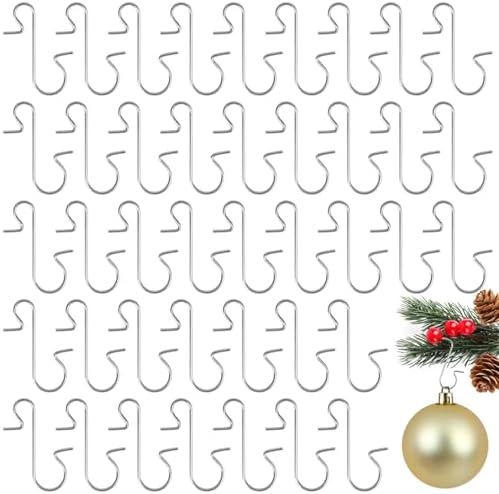 CCINEE 300pcs Ornament Hooks for Christmas Trees, Mini Silver Christmas Tree Ornament Hangers Heavy Duty Bendable Metal Hooks for Hanging Ornaments by CCINEE