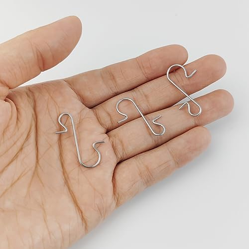 TIHOOD 300PCS Christmas Ornament Hooks Metal Wire Hooks S-Shaped Hangers with Storage Box for Ornament Hooks Christmas Tree (Silver) - Image 3