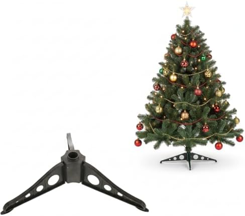 Plastic Christmas Tree Stand, Artificial Christmas Tree Tripod Base Xmas Tree Holder Foot Replacement Winter Decorative Legs Bracket for about 5. 9 Inch Tree, Holiday Store Party Supply, Dark Green by Veemoon