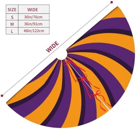 Halloween Purple Yellow Stripes 30 36 48 Inch Christmas Tree Skirt Carpet Mat Funny Party Decor Supplies for Xmas Halloween Decorations Occasion - Image 4