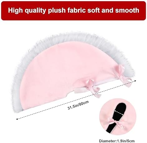 Mudder 31.5 Inch Christmas Tree Skirt,Pink and White - Image 2