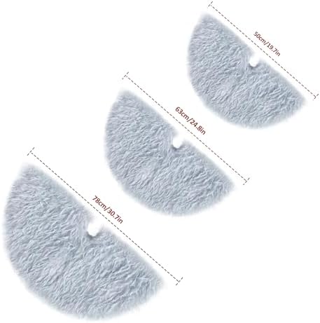 Light Blue Faux Fur Christmas Tree Skirt Mini 24 Inch with Long Feather Design, Luxurious Small Plush Xmas Tree Skirt for Holiday Decor, Winter Party, and Festive Home Decorations - 63cm - Image 6