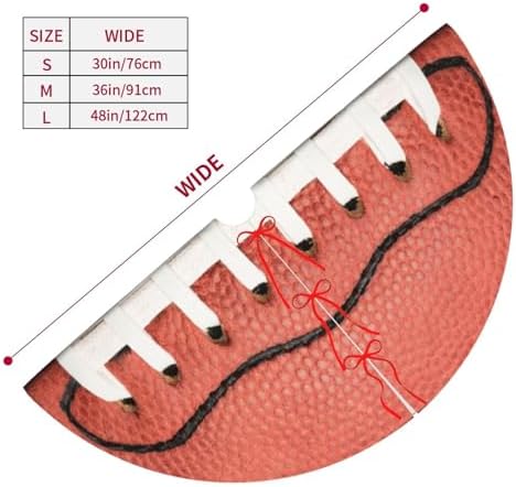 Football Christmas Tree Skirt 36 Inch Mat Funny Party Holiday Festive Decor Supplies for Home Occasion Ornament Decorations - Image 5
