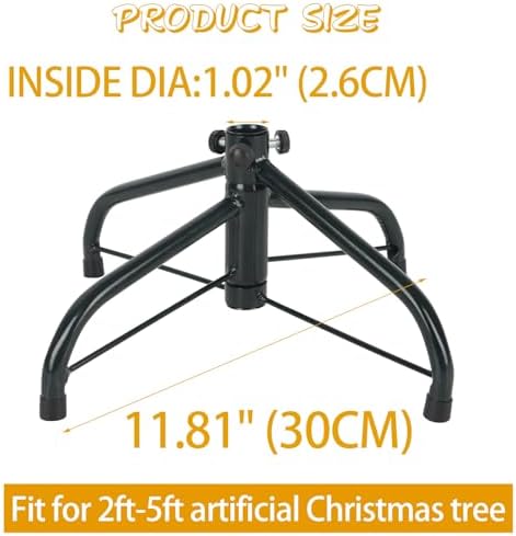 CCINEE Metal Christmas Tree Stand, Universal Folding Xmas Tree Stand 11.8 Inch Replacement Tree Stand Base for 2 Ft to 5 Ft Christmas Artificial Trees Fake Tree???Green - Image 2
