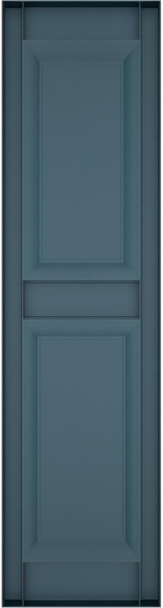 Ekena Millwork Lifetime Vinyl LP2S12X05100MB Standard Two Equal Panel Vinyls, Raised Panel Vinyl Shutters, w/Installation Shutter-Lok's & Matching Screws (Per Pair), 12"W x 51"H, Midnight Blue