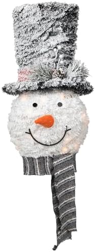 25" Lighted Snowman with Black Frosted Top Hat Christmas Tree Topper by Northlight