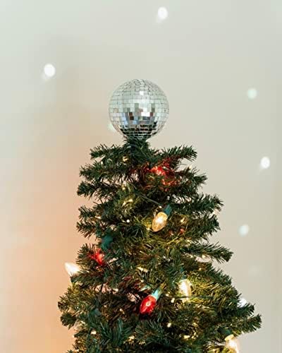 6" Disco Ball Christmas Tree Topper - Havenstone Home - Christmas Tree Topper, Christmas Decorations, Disco Decor, Christmas Decor - Image 2