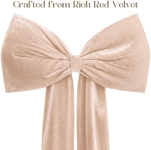 Knitgrip Extra Large Velvet Christmas Tree Topper Bow, Champagne, 118 Inch - Image 3