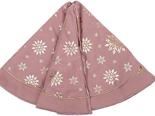 Flash World 48 Inch Large Christmas Tree Skirt Xmas Soft Cover Mat Decor Snowflake Collar Farmhouse Tree Skirt for Holiday Ornaments Party Home Indoor Decorations (Pink—Three Cotton Layer, 48INCH) - Image 5