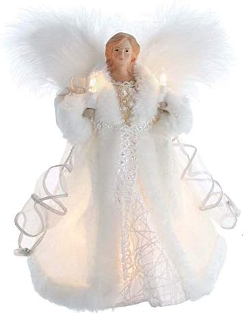 Kurt S. Adler 10-Inch UL 10-Light White Angel Treetop by KurtSAdler