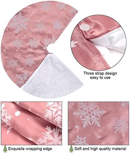 Flash World 36 Inch Large Christmas Tree Skirt Xmas Soft Cover Mat Decor Snowflake Collar Farmhouse Tree Skirt for Holiday Ornaments Party Home Indoor Decorations (FIocking Pink, 36INCH) - Image 2