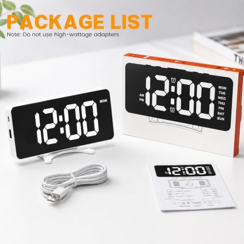 Digital Alarm Clock for Bedroom Dimmable Dual Desk Clock for Heavy Sleepers - Image 7
