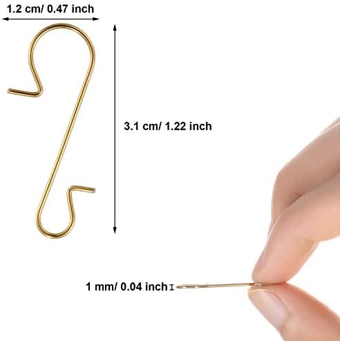 Tatuo 201 Pieces Christmas Ornament Hooks Ornament Hangers Xmas Metal Wire Hooks with Storage Box for Christmas Tree Decoration (Gold) - Image 2