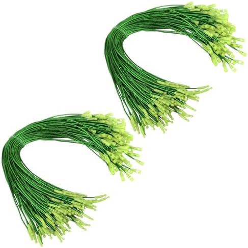 Christmas Hooks for Ornaments, 200 PCS Green Christmas Ornament String Ribbon Hangers with Snap Hanging Ropes Hooks Cords Locking Xmas Holiday Tree Decorations Toddler Proof Adjustable Pendant by OZOSHINE
